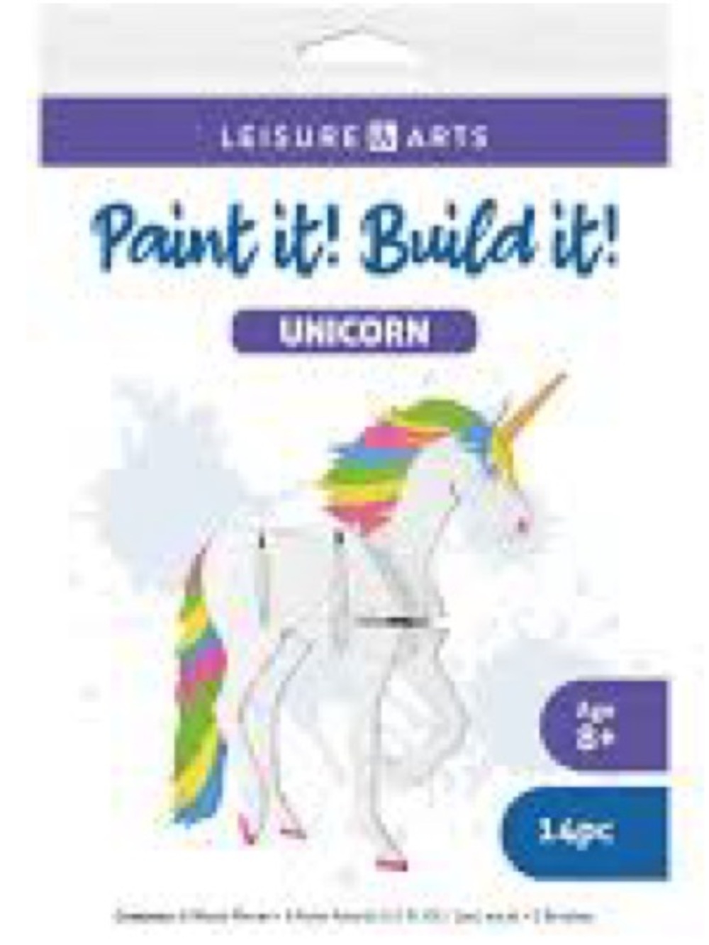 Leisure Arts Kit Wood Build It Unicorn 14pc